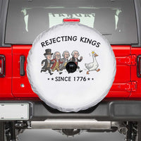 Rejecting Kings Since 1776 Spare Tire Cover Funny Founding Fathers Chasing Royal Goose
