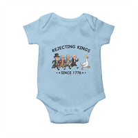 Rejecting Kings Since 1776 Baby Onesie Funny Founding Fathers Chasing Royal Goose
