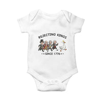 Rejecting Kings Since 1776 Baby Onesie Funny Founding Fathers Chasing Royal Goose