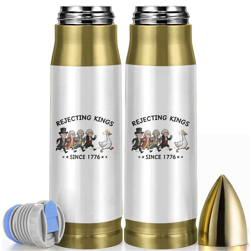 Rejecting Kings Since 1776 Bullet Tumbler Funny Founding Fathers Chasing Royal Goose