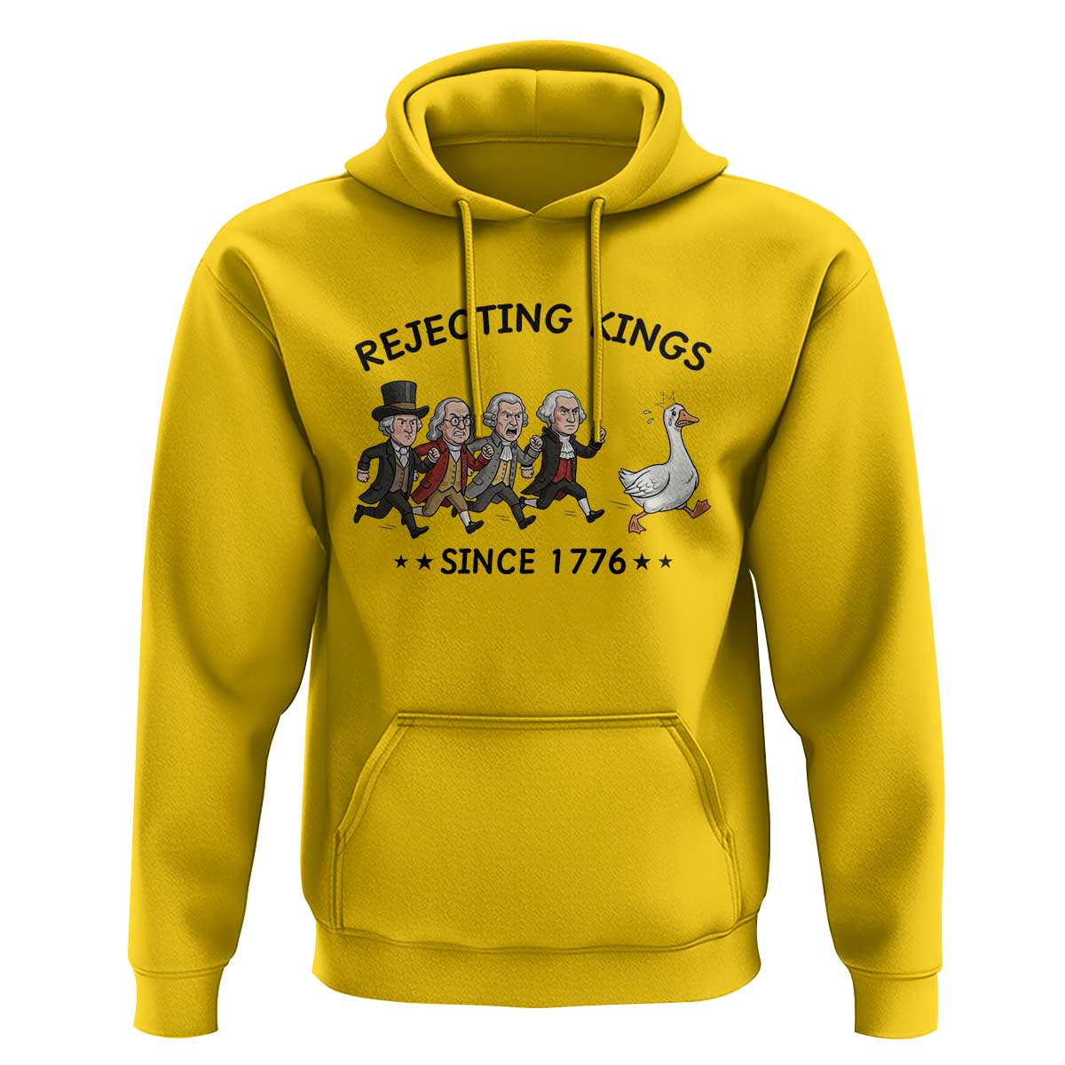 Rejecting Kings Since 1776 Hoodie Funny Founding Fathers Chasing Royal Goose