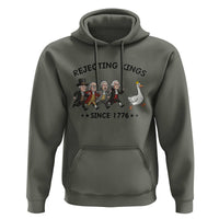 Rejecting Kings Since 1776 Hoodie Funny Founding Fathers Chasing Royal Goose