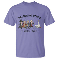Rejecting Kings Since 1776 T Shirt Funny Founding Fathers Chasing Royal Goose