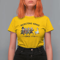 Rejecting Kings Since 1776 T Shirt For Women Funny Founding Fathers Chasing Royal Goose