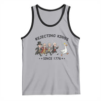 Rejecting Kings Since 1776 Tank Top Funny Founding Fathers Chasing Royal Goose