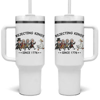 Rejecting Kings Since 1776 Tumbler With Handle Funny Founding Fathers Chasing Royal Goose