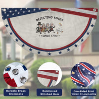 Rejecting Kings Since 1776 Patriotic Fan Flag Funny Founding Fathers Chasing Royal Goose