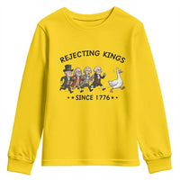 Rejecting Kings Since 1776 Youth Sweatshirt Funny Founding Fathers Chasing Royal Goose