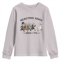 Rejecting Kings Since 1776 Youth Sweatshirt Funny Founding Fathers Chasing Royal Goose
