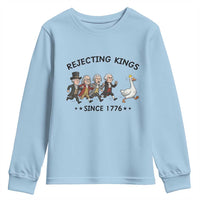 Rejecting Kings Since 1776 Youth Sweatshirt Funny Founding Fathers Chasing Royal Goose