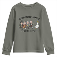Rejecting Kings Since 1776 Youth Sweatshirt Funny Founding Fathers Chasing Royal Goose
