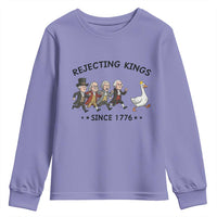 Rejecting Kings Since 1776 Youth Sweatshirt Funny Founding Fathers Chasing Royal Goose