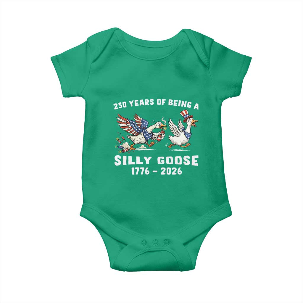 Funny Patriotic Goose Baby Onesie 250 Years Of Being A Silly Goose