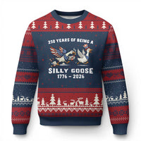 Funny Patriotic Goose Ugly Christmas Sweater 250 Years Of Being A Silly Goose