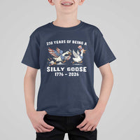 Funny Patriotic Goose T Shirt For Kid 250 Years Of Being A Silly Goose