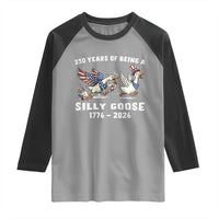 Funny Patriotic Goose Raglan Shirt 250 Years Of Being A Silly Goose