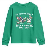 Funny Patriotic Goose Youth Sweatshirt 250 Years Of Being A Silly Goose