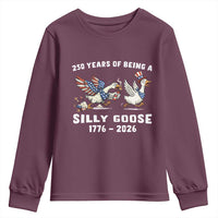 Funny Patriotic Goose Youth Sweatshirt 250 Years Of Being A Silly Goose