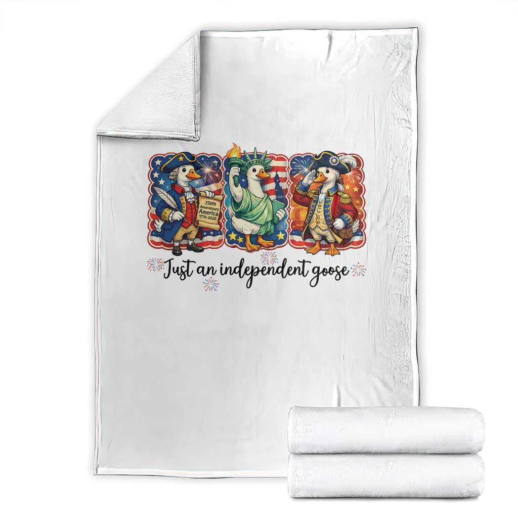 Just An Independent Goose Throw Blanket Funny Patriotic Goose