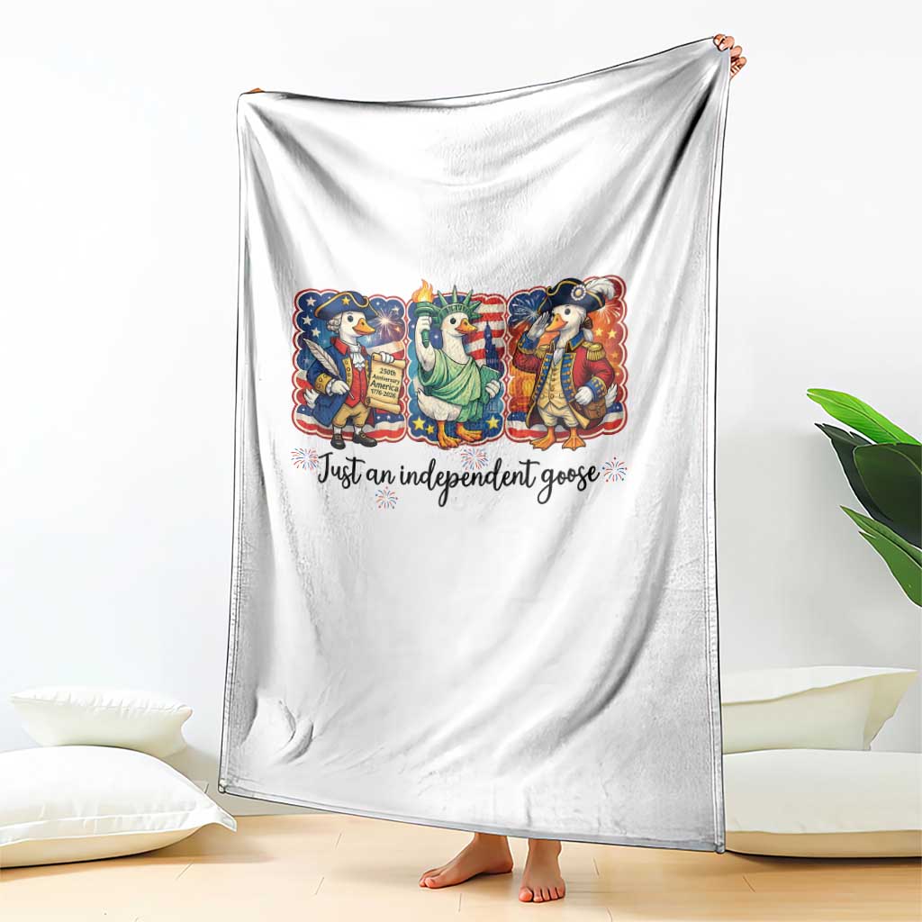 Just An Independent Goose Throw Blanket Funny Patriotic Goose