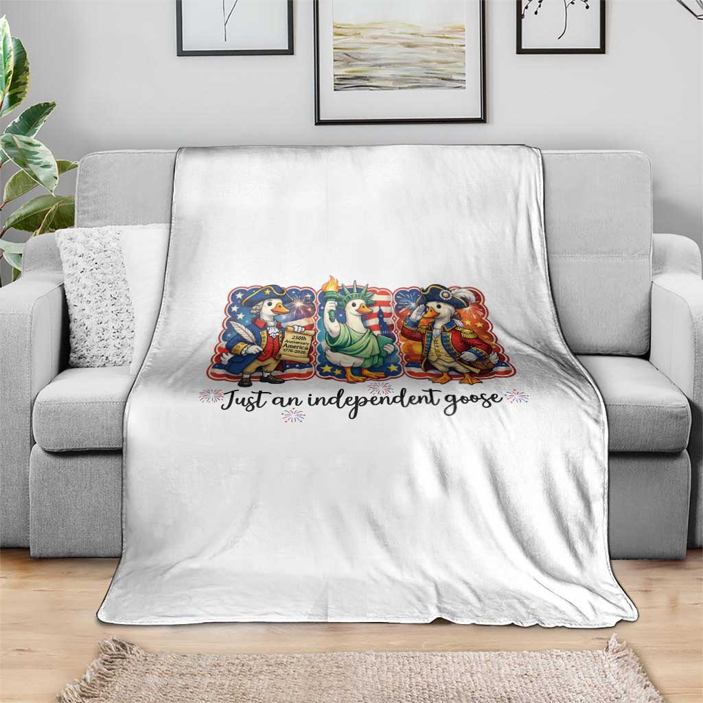 Just An Independent Goose Throw Blanket Funny Patriotic Goose