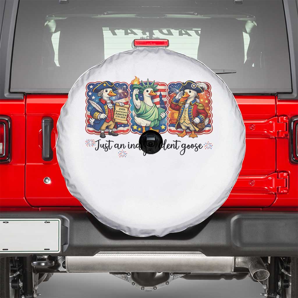 Just An Independent Goose Spare Tire Cover Funny Patriotic Goose