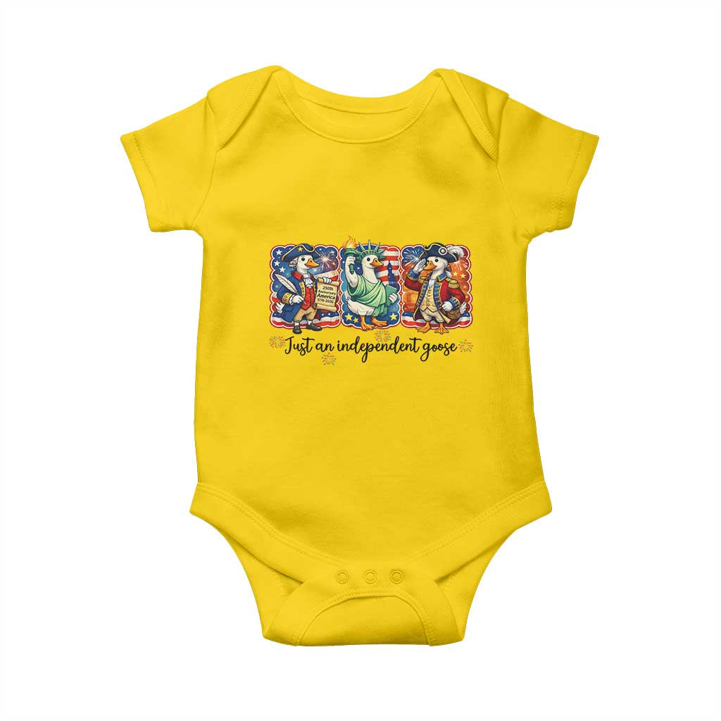 Just An Independent Goose Baby Onesie Funny Patriotic Goose