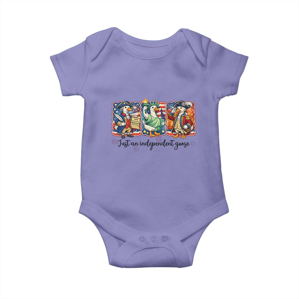 Just An Independent Goose Baby Onesie Funny Patriotic Goose