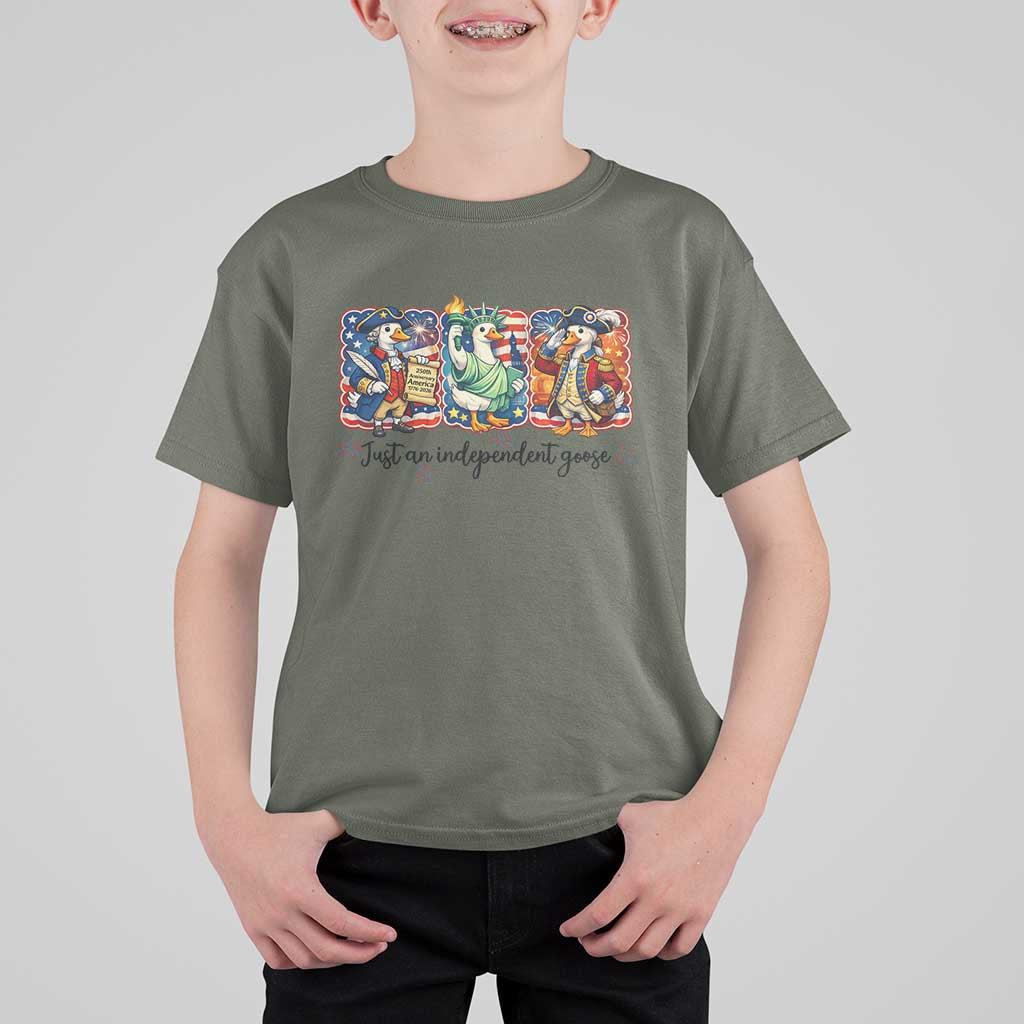 Just An Independent Goose T Shirt For Kid Funny Patriotic Goose
