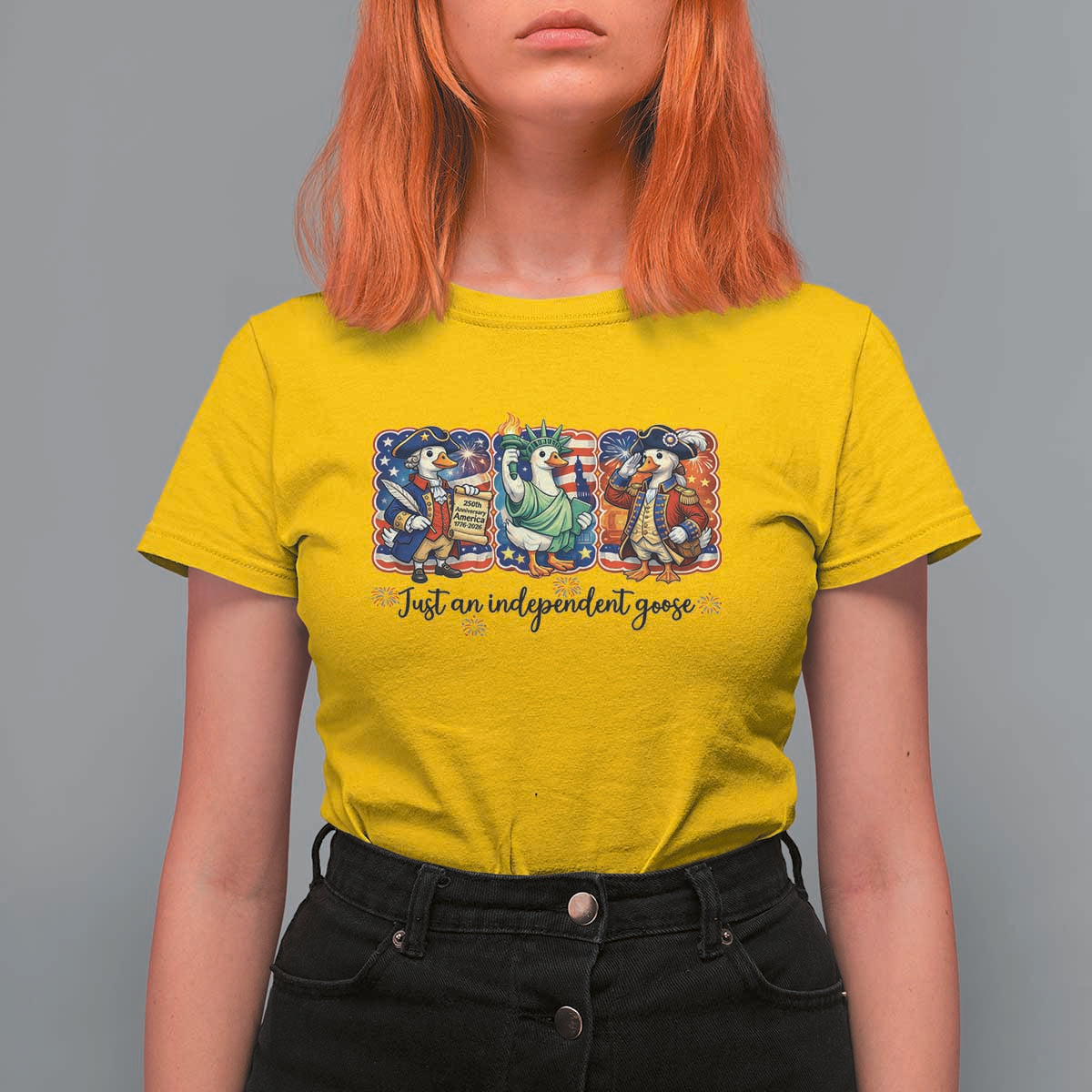 Just An Independent Goose T Shirt For Women Funny Patriotic Goose