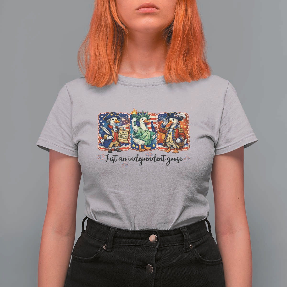 Just An Independent Goose T Shirt For Women Funny Patriotic Goose