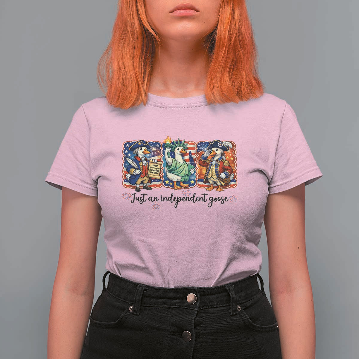 Just An Independent Goose T Shirt For Women Funny Patriotic Goose
