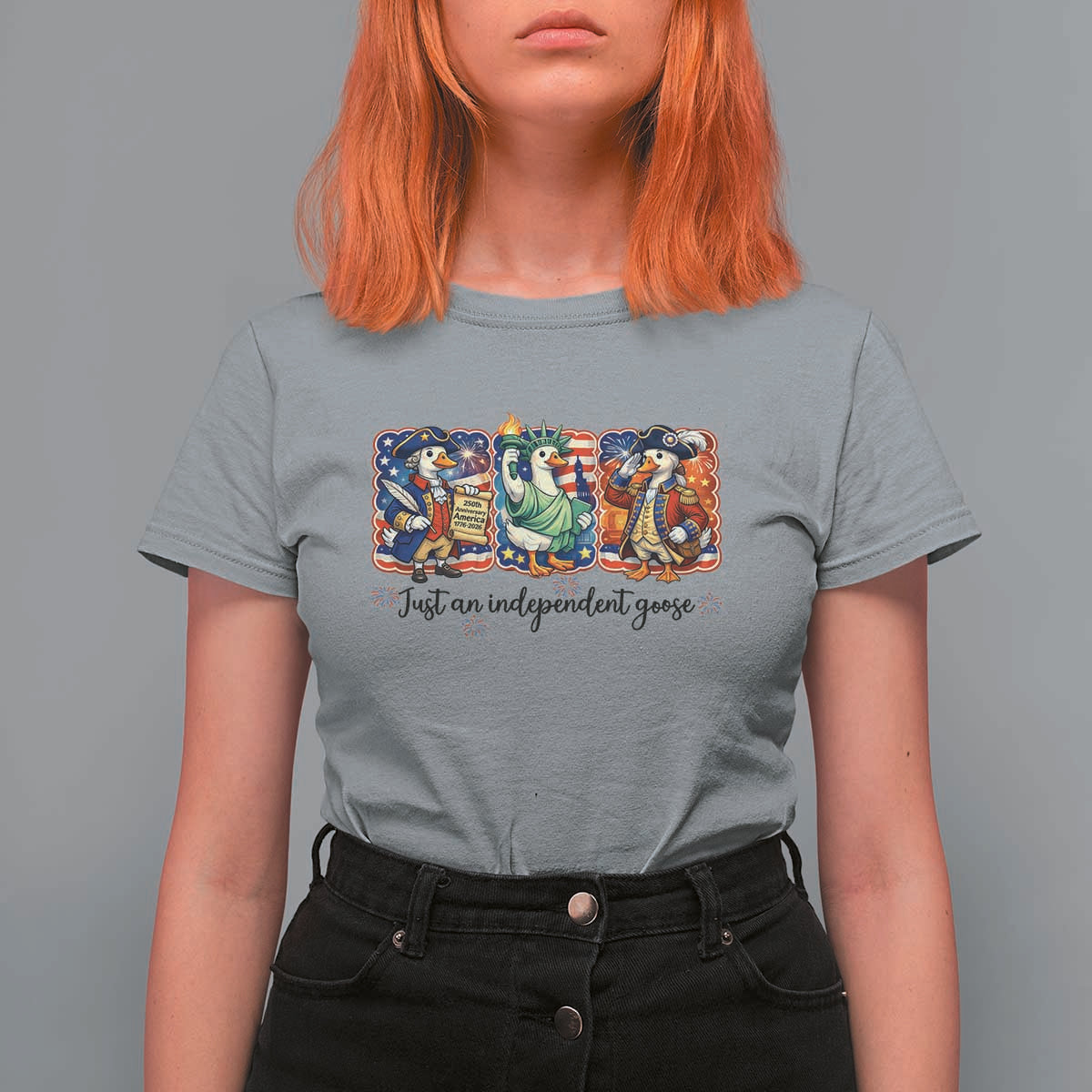 Just An Independent Goose T Shirt For Women Funny Patriotic Goose