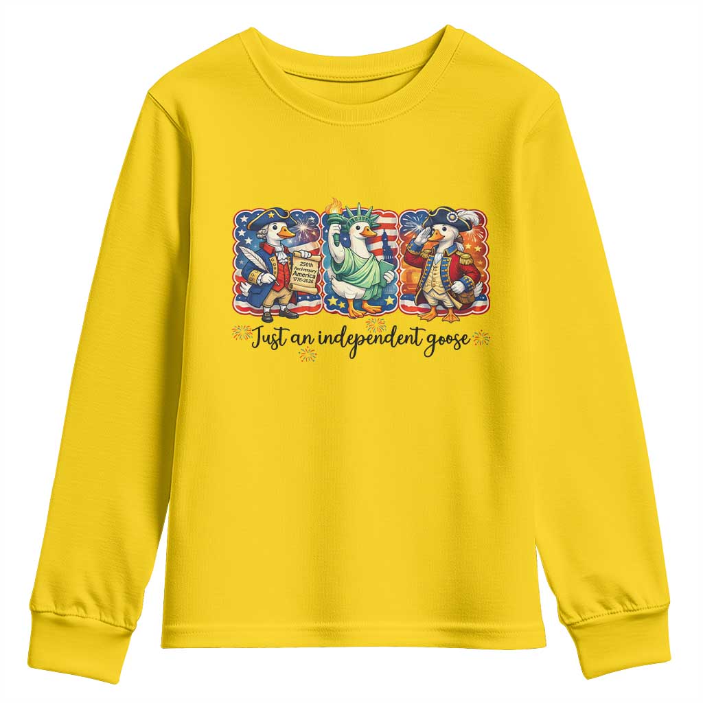 Just An Independent Goose Youth Sweatshirt Funny Patriotic Goose