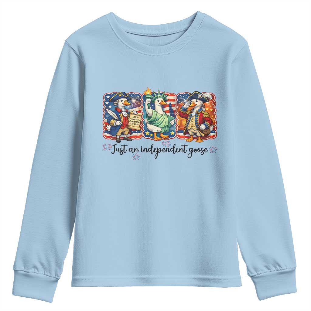 Just An Independent Goose Youth Sweatshirt Funny Patriotic Goose