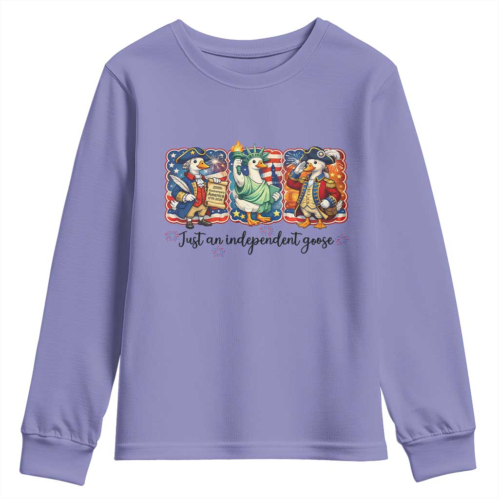 Just An Independent Goose Youth Sweatshirt Funny Patriotic Goose
