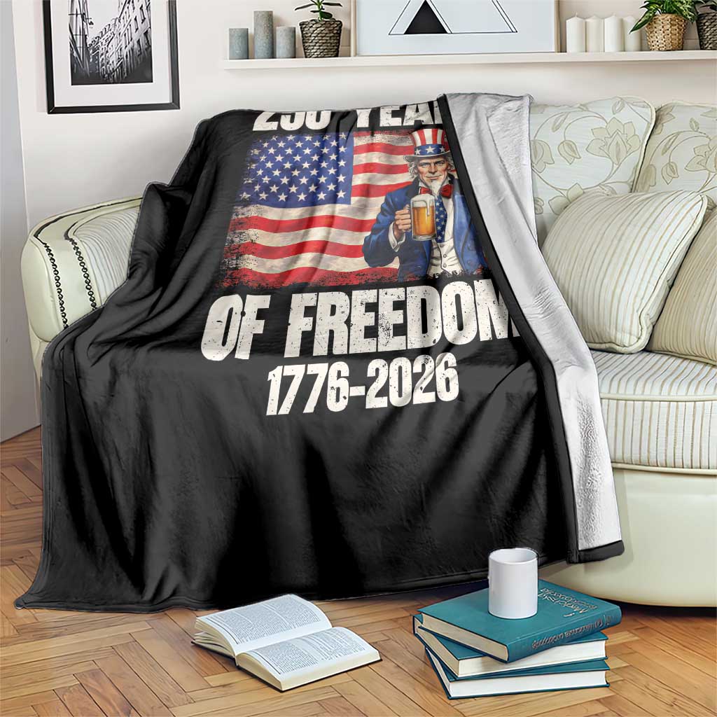 250 Years Of Freedom Throw Blanket Patriotic Uncle Sam