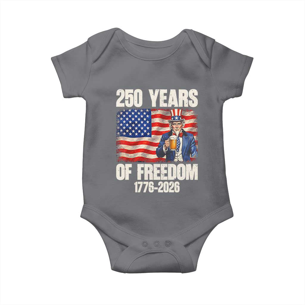 250 Years Of Freedom Baby Onesie Patriotic Uncle Sam