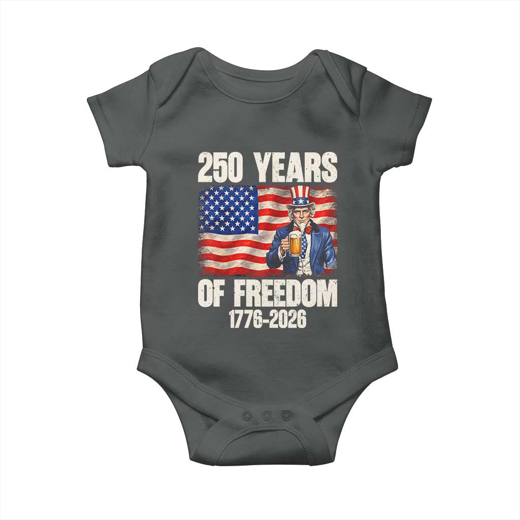 250 Years Of Freedom Baby Onesie Patriotic Uncle Sam