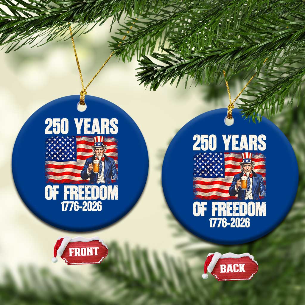 250 Years Of Freedom Ceramic Ornament Patriotic Uncle Sam