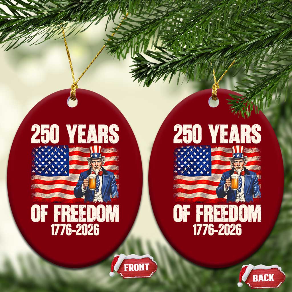 250 Years Of Freedom Ceramic Ornament Patriotic Uncle Sam