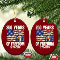 250 Years Of Freedom Ceramic Ornament Patriotic Uncle Sam