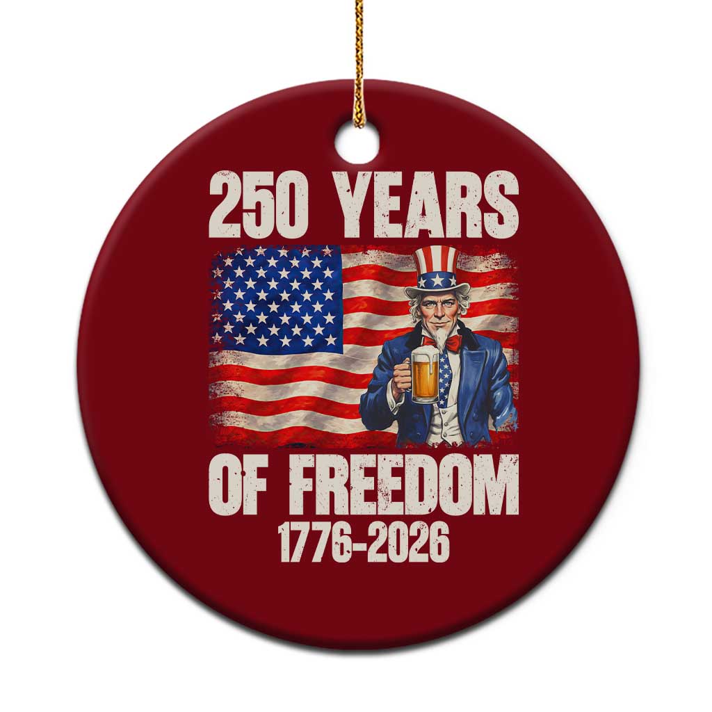 250 Years Of Freedom Ceramic Ornament Patriotic Uncle Sam