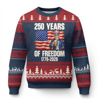 250 Years Of Freedom Ugly Christmas Sweater Patriotic Uncle Sam