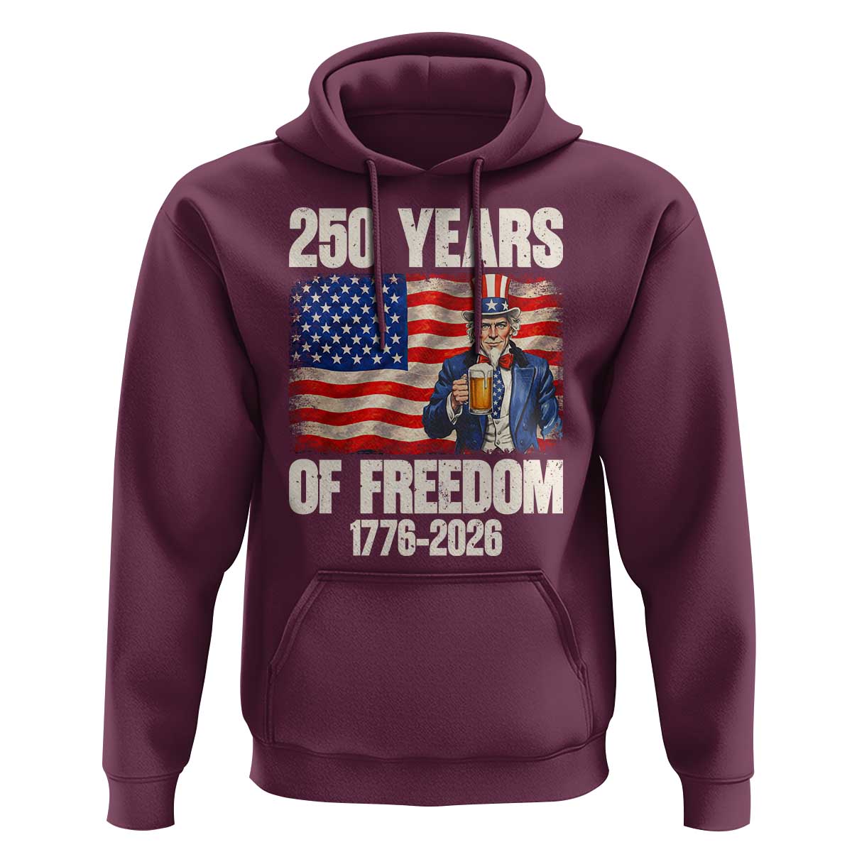 250 Years Of Freedom Hoodie Patriotic Uncle Sam