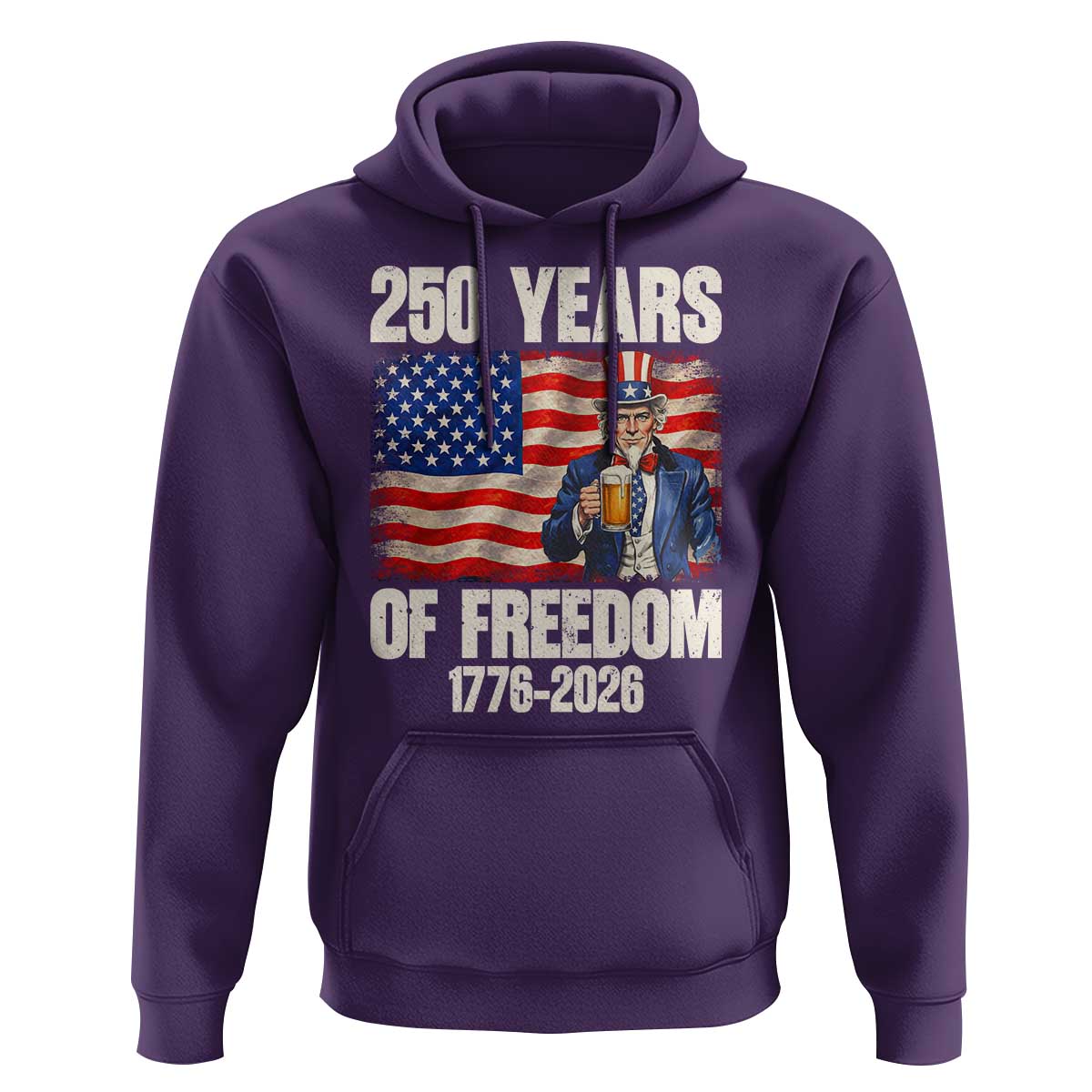 250 Years Of Freedom Hoodie Patriotic Uncle Sam