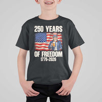 250 Years Of Freedom T Shirt For Kid Patriotic Uncle Sam