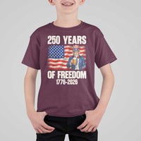250 Years Of Freedom T Shirt For Kid Patriotic Uncle Sam
