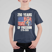250 Years Of Freedom T Shirt For Kid Patriotic Uncle Sam