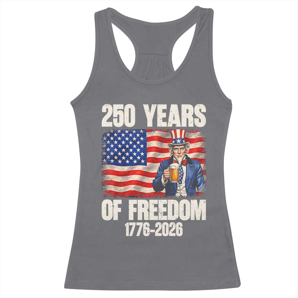250 Years Of Freedom Racerback Tank Top Patriotic Uncle Sam